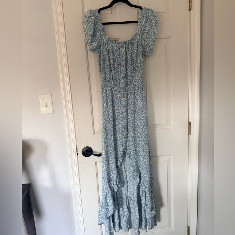 Blue Floral Maxi Dress
